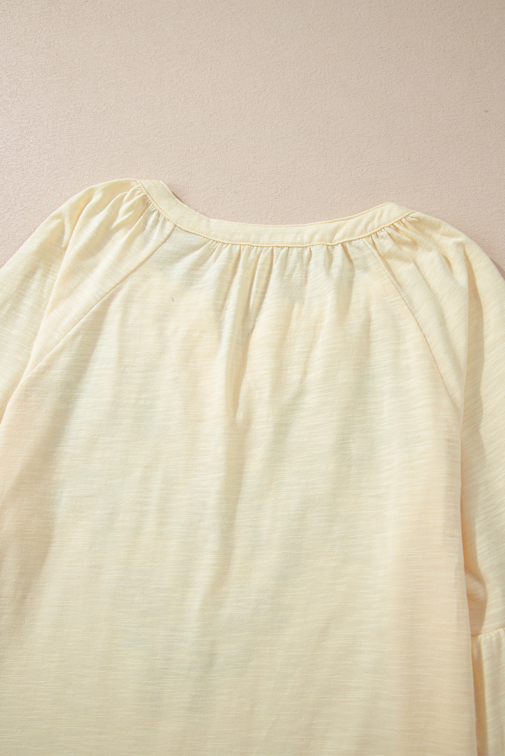 Apricot Paisley Floral Embroidered Notch V Neck Blouse - Image 8