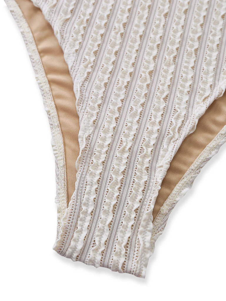 Solid Chain Cutout Swimsuit - Image 3