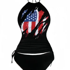 Star Stripe Halter Bikini Set