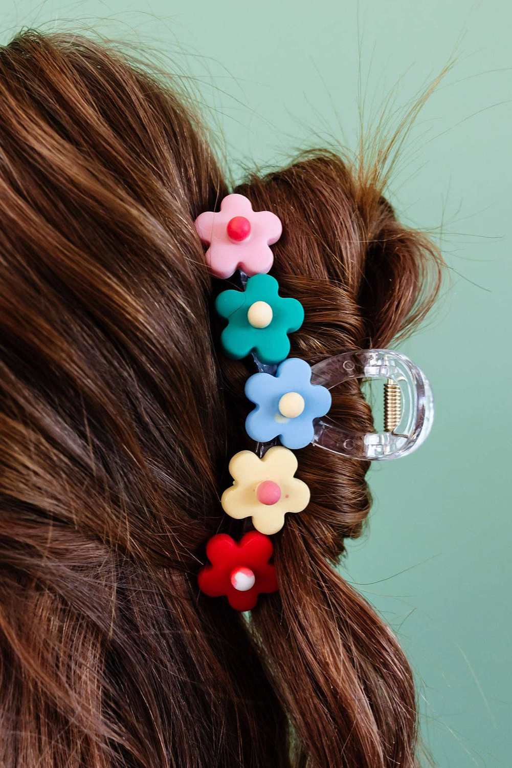Multicolour Flowers Cute Hair Claw Clip - Image 4