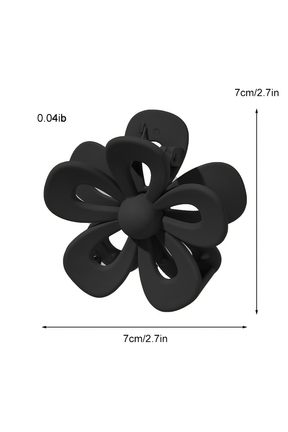 Black Sweet Hollowed Flower Shape Claw Clip - Image 3
