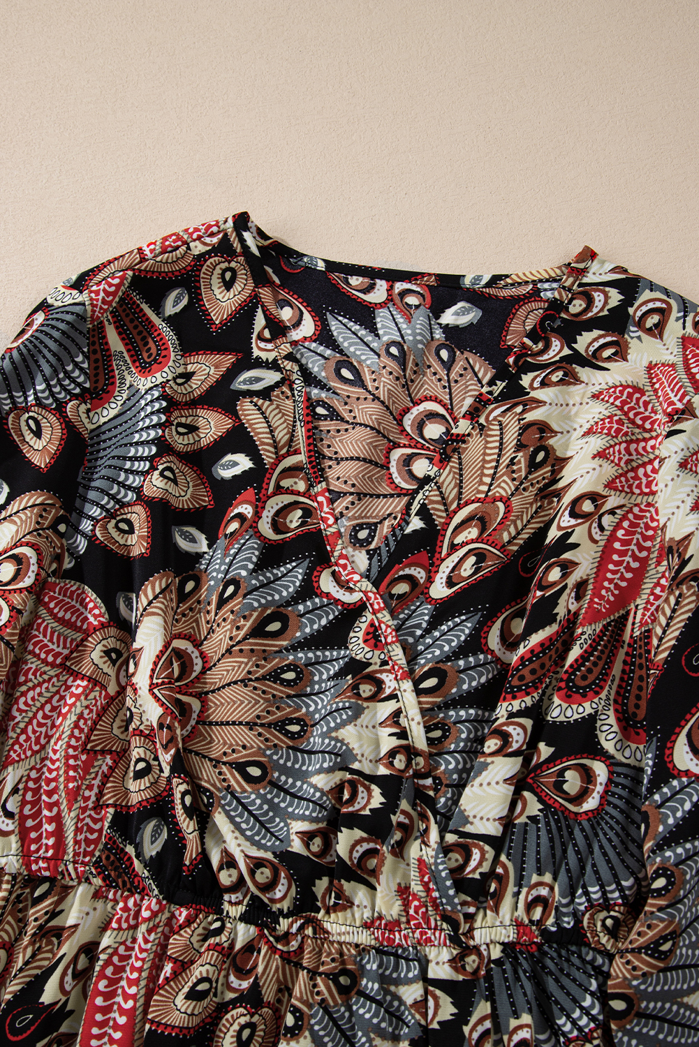 Black Floral Print V Neck Wrap High Waist Maxi Dress - Image 7