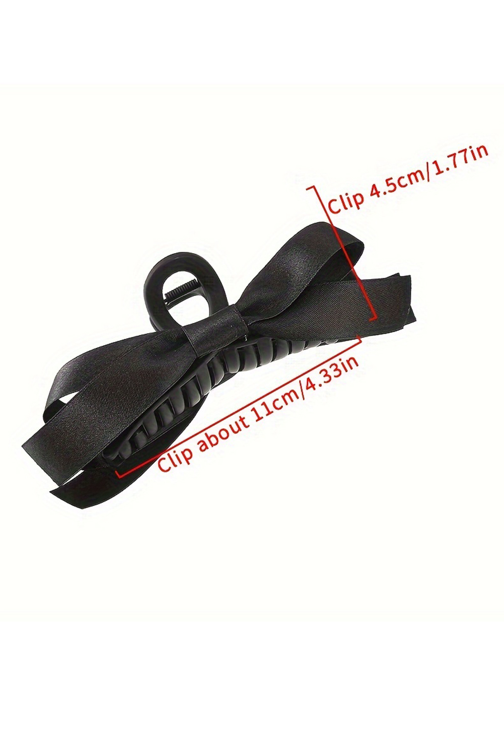 Black Bow Decor Large Hair Claw Clip - Image 3