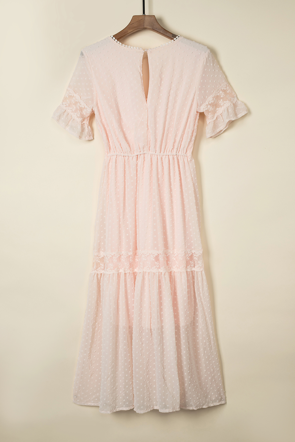 Swiss Dot Lace Trim Maxi Dress - Image 8