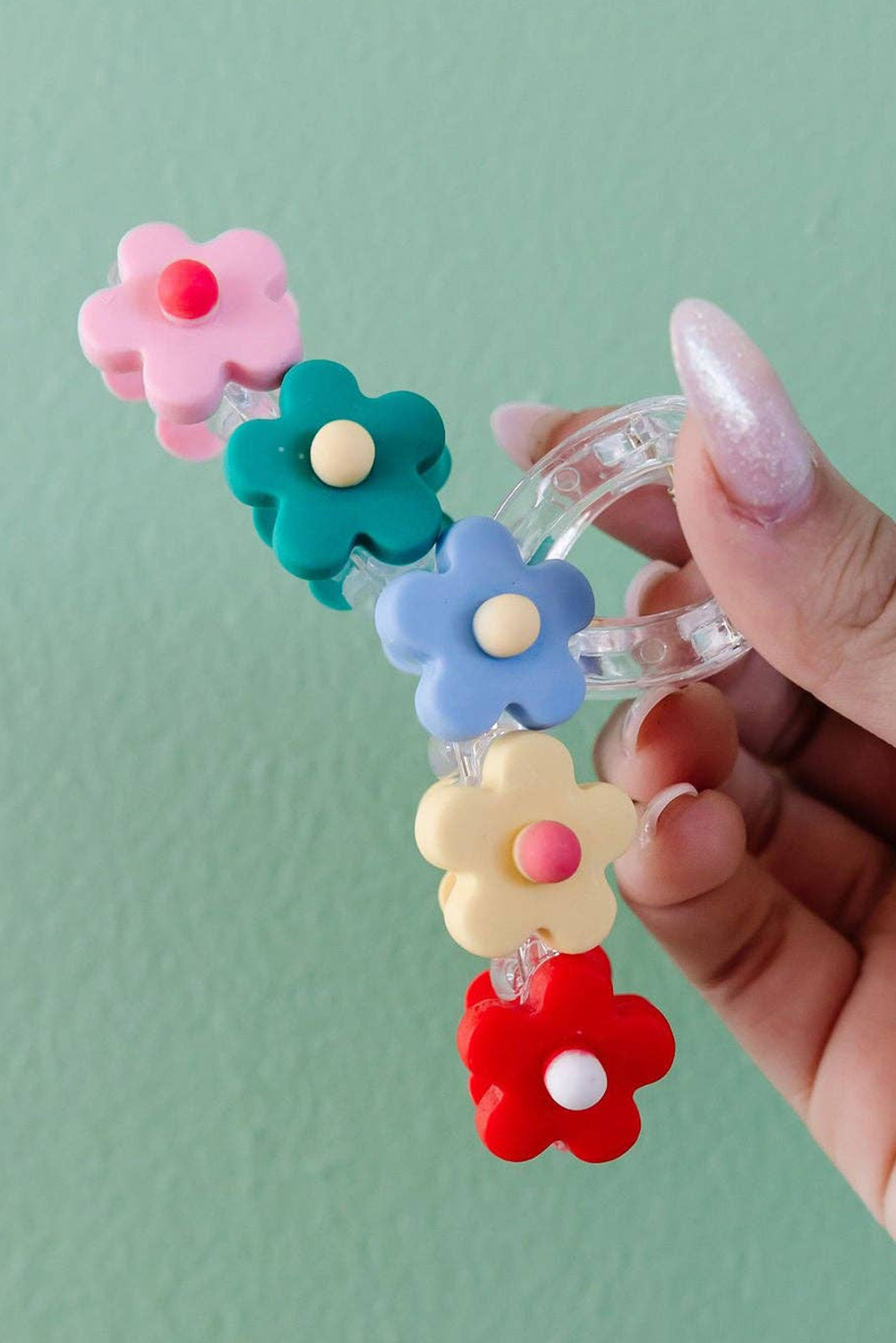 Multicolour Flowers Cute Hair Claw Clip - Image 5