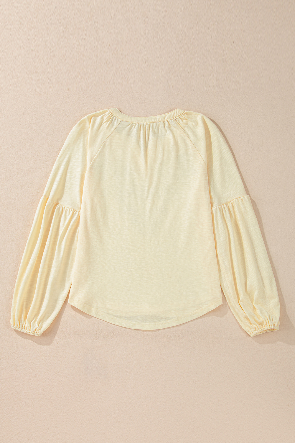 Apricot Paisley Floral Embroidered Notch V Neck Blouse - Image 7